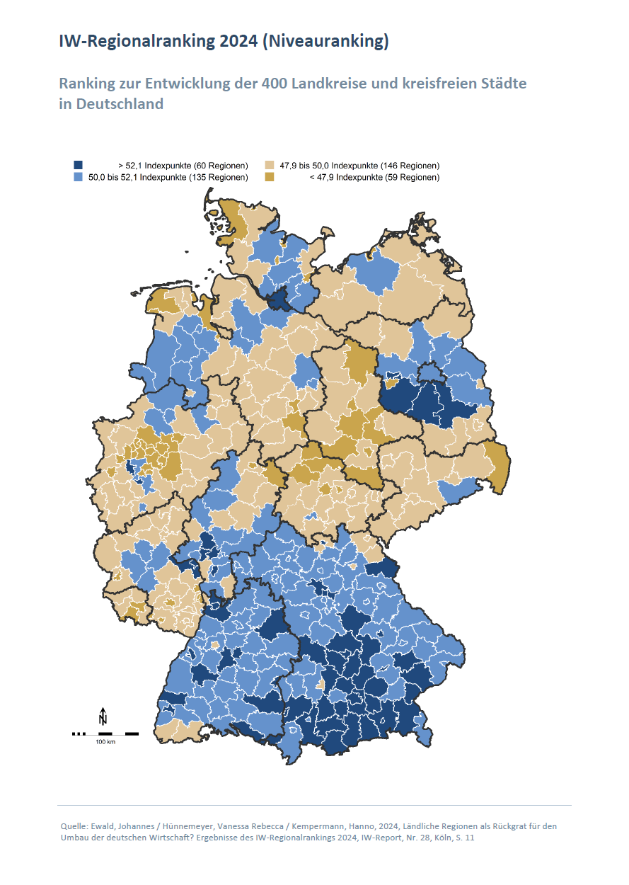 IW-Regionalranking: Drei Umland-Kreise liegen vor der Bundeshauptstadt